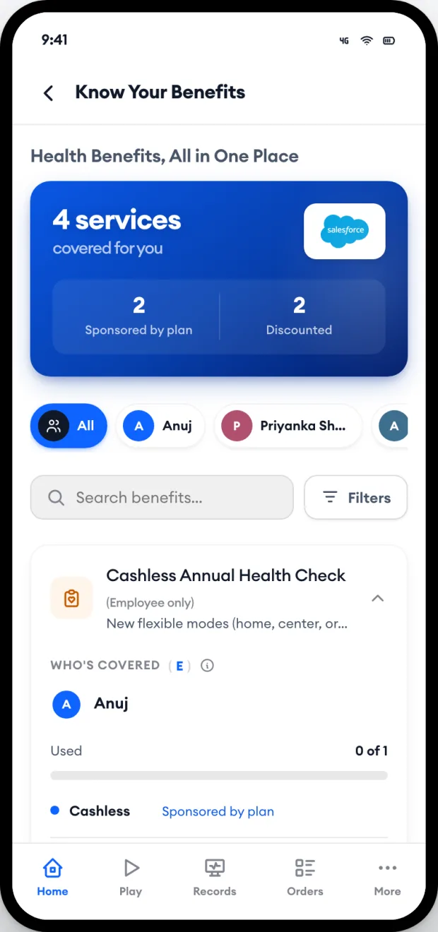 Direct access in the mobile app